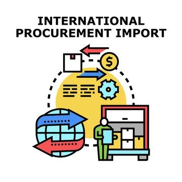 International procurement import process global supply chain 库存插图