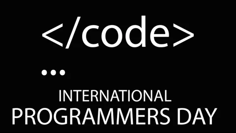 International programmers day black background with codes Stock Footage 166707828
