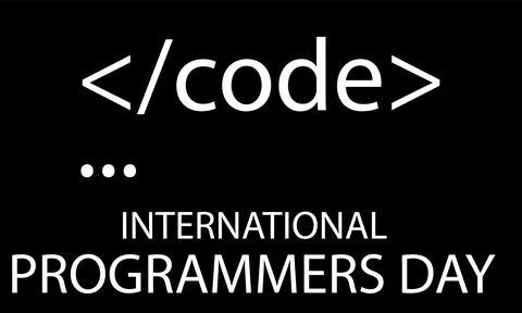 International programmers day black background with codes Stock Illustration