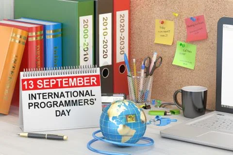 International Programmers' Day concept, 3D rendering Stock-Illustration