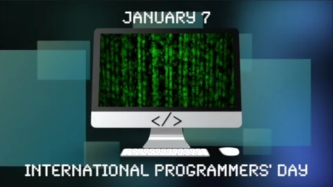 International Programmers&amp;#039; Day themed video animation. Stock Footage 325619711
