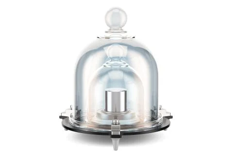 International prototype kilogram with protective double glass bell, 3D render Stock Illustration