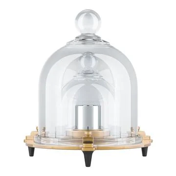 International Prototype of the Kilogram with protective double glass bell. .. Illustrazione stock