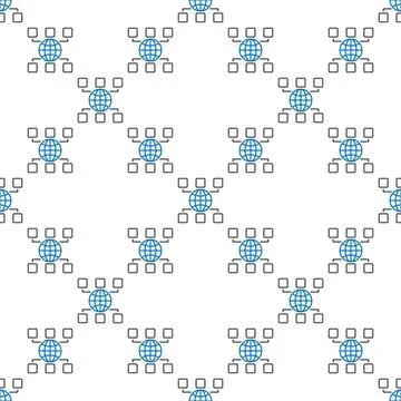 International Relations vector Global Management linear seamless pattern 스톡 일러스트