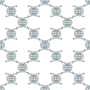 International Relations vector round linear seamless pattern Illustrazione stock