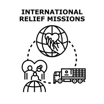 International relief missions concept vector illustration Stock Illustration