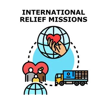 International relief missions concept vector illustration Stock Illustration