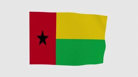 International Rippling Guinea Bissau Loop Alpha Channel Video stock 342982697