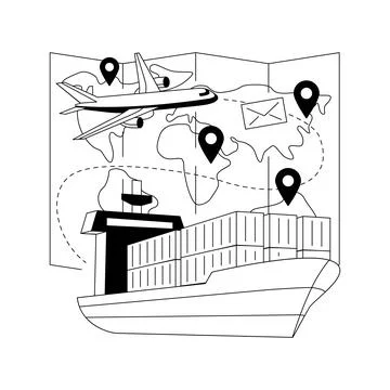 International shipment abstract concept vector illustration. Stock Illustration