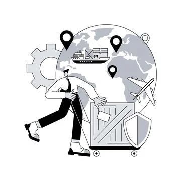 International shipment abstract concept vector illustration. Stock Illustration