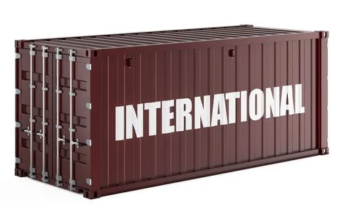 International shipping container. 3D rendering Stock Illustration