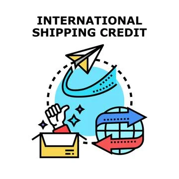 International shipping credit payment transfer concept Stock Illustration