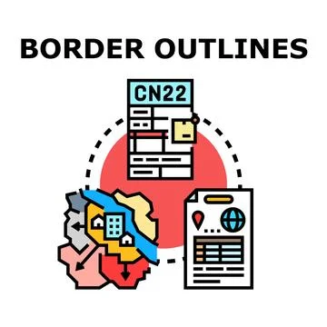 International shipping documentation outlining customs and borders Illustrazione stock