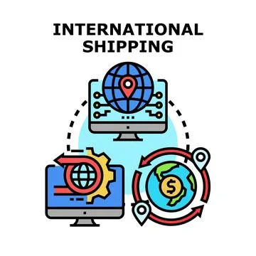 International shipping global logistics e commerce business Stockillustratie