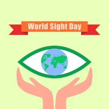 International sight day concept background, flat style Stock Illustration