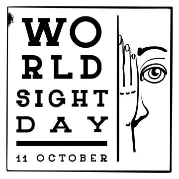 International sight day concept background, simple style Illustrazione stock
