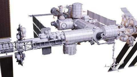 International Space Station. 3D rendering. Elements of this image furnished by 스톡 일러스트