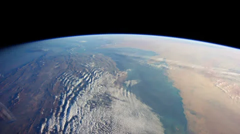 International Space Station crossing the Middle East towards the Indian Ocean Stock Footage 25629733