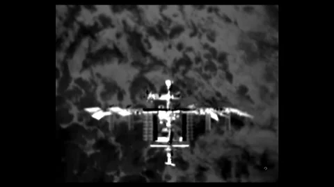 International Space Station on docking axis with zenith port Stock Footage 268429080