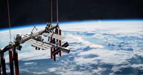International Space Station. Elements of this image furnished by NASA Stock Footage 121308980