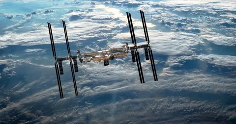 International Space Station. Elements of this image furnished by NASA Stock Footage 121498105