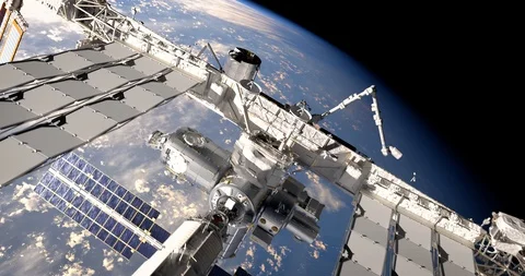 International Space Station. Elements of this image furnished by NASA Stock Footage 122668187