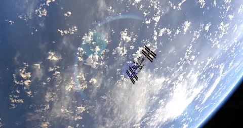 International Space Station. Elements of this image furnished by NASA Stock Footage 123112196