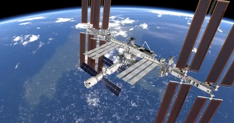 International Space Station. Elements of this image furnished by NASA Stock Footage 123863572