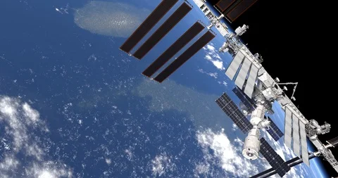International Space Station. Elements of this image furnished by NASA Stock Footage 123863588