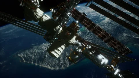 International Space Station. Elements of this image furnished by NASA Stock Footage 161430551
