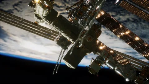 International Space Station. Elements of this image furnished by NASA Stock Footage 224510524