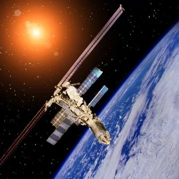 International space station. The elements of this image furnished by NASA. Stock Illustration