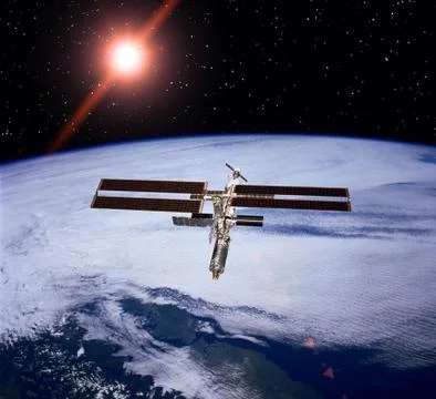 International space station. The elements of this image furnished by NASA. Stock-Illustration