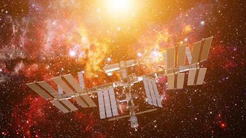 International Space Station. Elements of this image furnished by NASA 库存照片