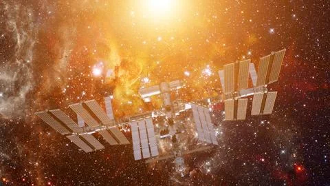 International Space Station. Elements of this image furnished by NASA 库存照片