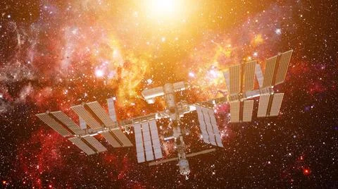International Space Station. Elements of this image furnished by NASA Inte... Foto stock