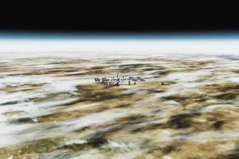 International Space Station in Orbit Stock Footage