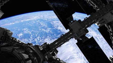 International Space Station in outer space over the planet Earth Video stock 138802259