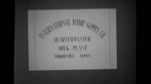 International Supply Co. Quarter Master, Milk Plant, Yokohama, Japan Stock Footage