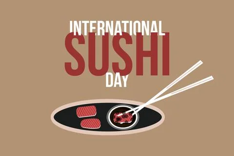 International Sushi day vector background design. Stock Illustration