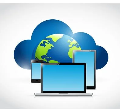 International technology cloud computing Illustrazione stock