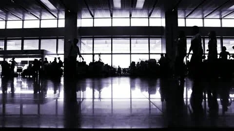 International terminal hall Stock Footage