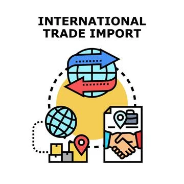 International trade import export global business agreement Stock Illustration