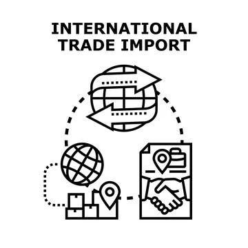 International trade import export global business agreement Stock Illustration
