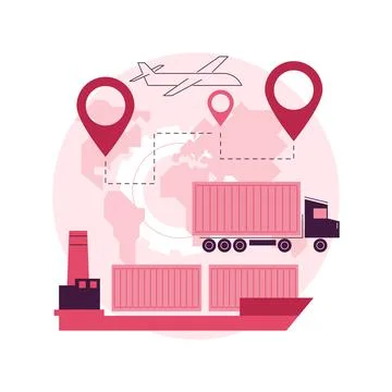 International transport abstract concept vector illustration. Illustrazione stock