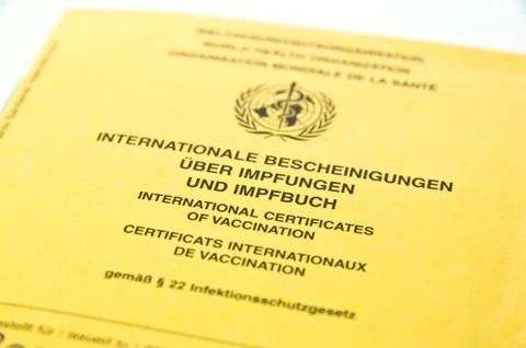 International vaccination record book Stock Photos