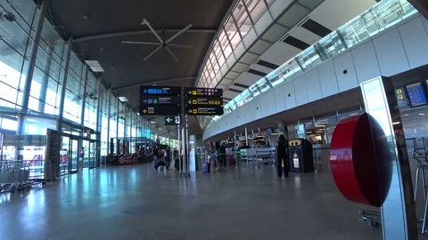 International Valencia airport terminal 9 Stock Footage