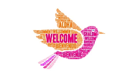 International Welcome Word Cloud Stock Footage 147622963