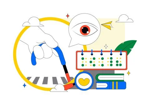 International White Cane Day Vector Illustration Featuring Visual Impairmen.. Ilustración de archivo