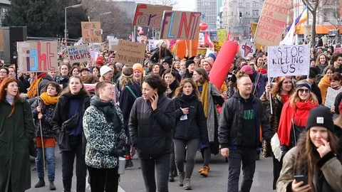 International Women's Day Demonstration Berlin 2020 Stock Footage